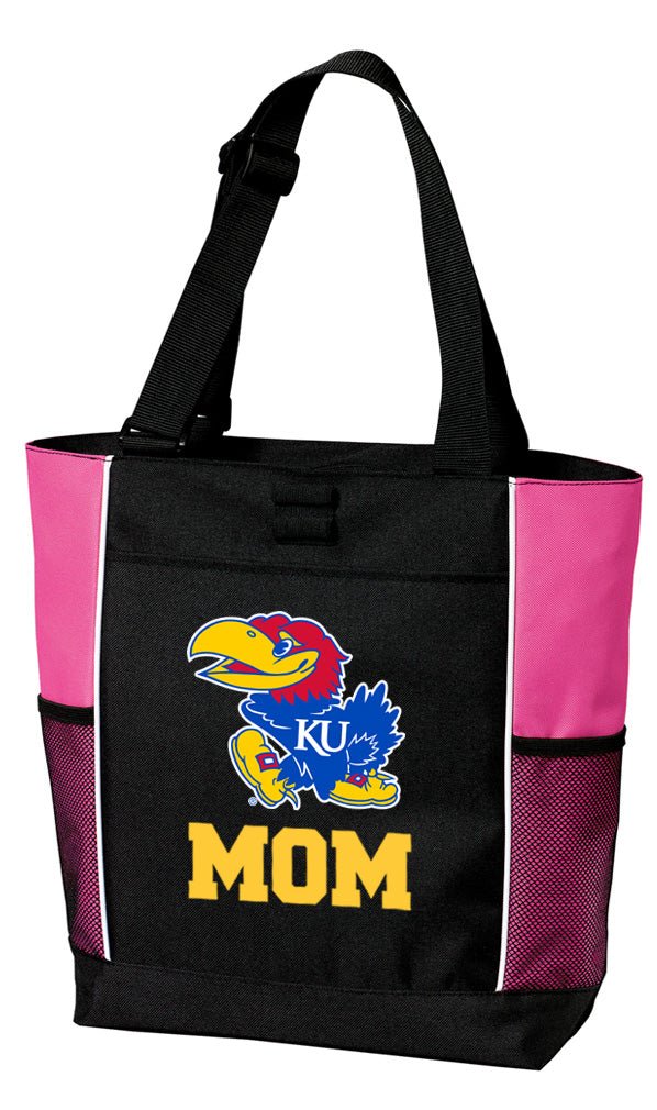 University of Kansas Tote Bag KU Jayhawks Carryall Tote Mom on Pink