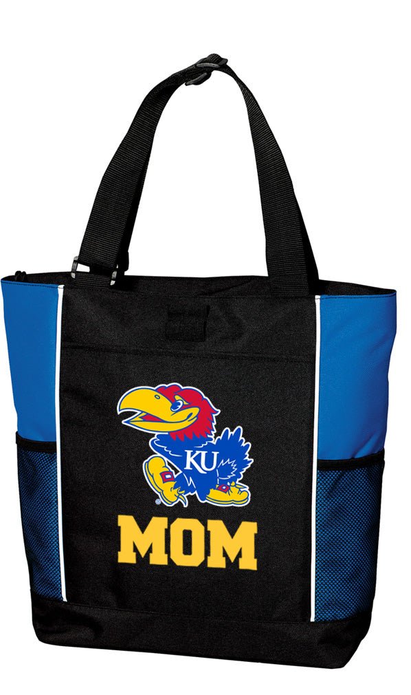 University of Kansas Tote Bag KU Jayhawks Carryall Tote Mom on Blue