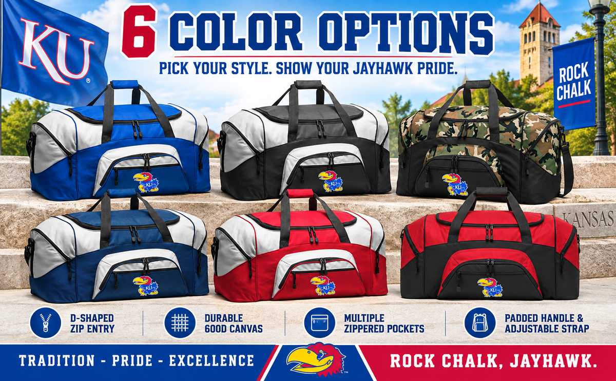 University of Kansas Duffel Bag - Large Size Blue