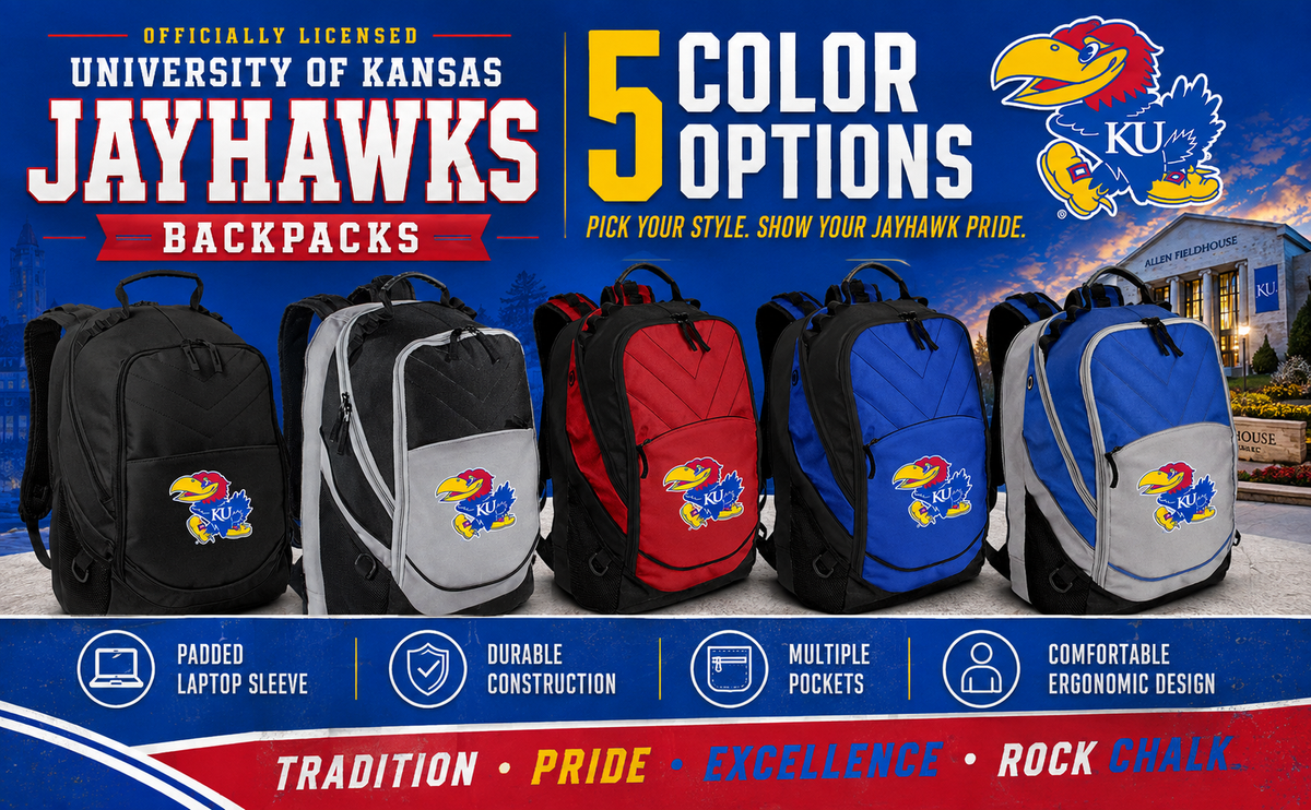 Kansas Jayhawks Laptop Backpack Black