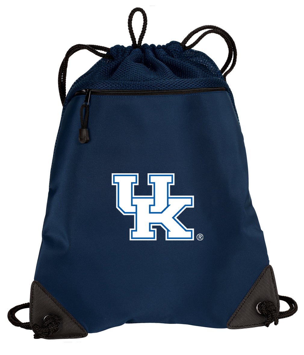 University of Kentucky Drawstring Backpack UK Wildcats Cinch Pack - Mesh & Microfiber Navy