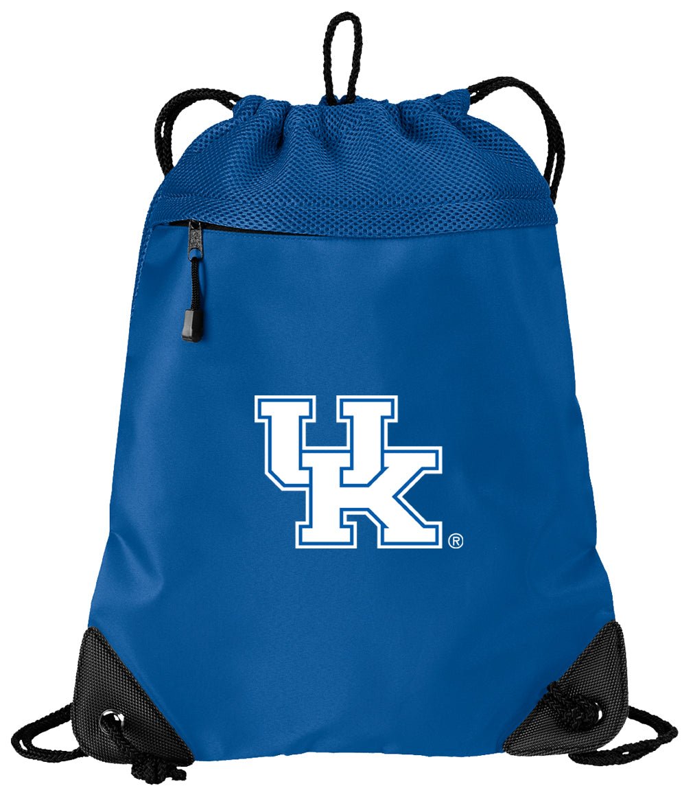 University of Kentucky Drawstring Backpack UK Wildcats Cinch Pack - Mesh & Microfiber Blue