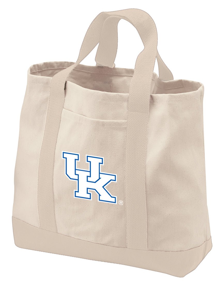 University of Kentucky Canvas Tote Bag UK Wildcats Classic Tote Tan