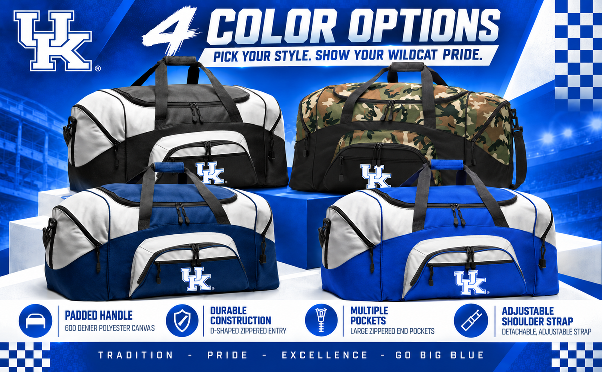 Kentucky Wildcats Large Duffel Bag Blue