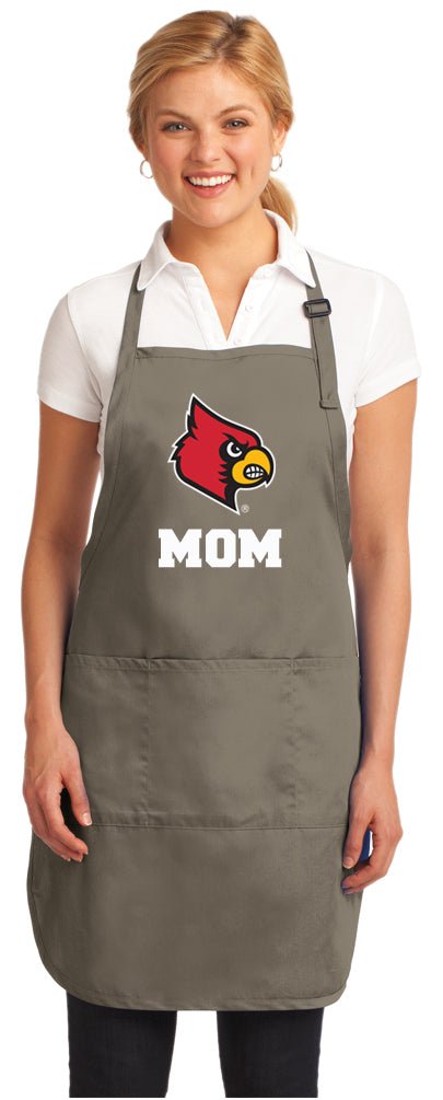 University of Louisville Apron Louisville Cardinals Apron - Stain Resistant Fabric Mom on Khaki
