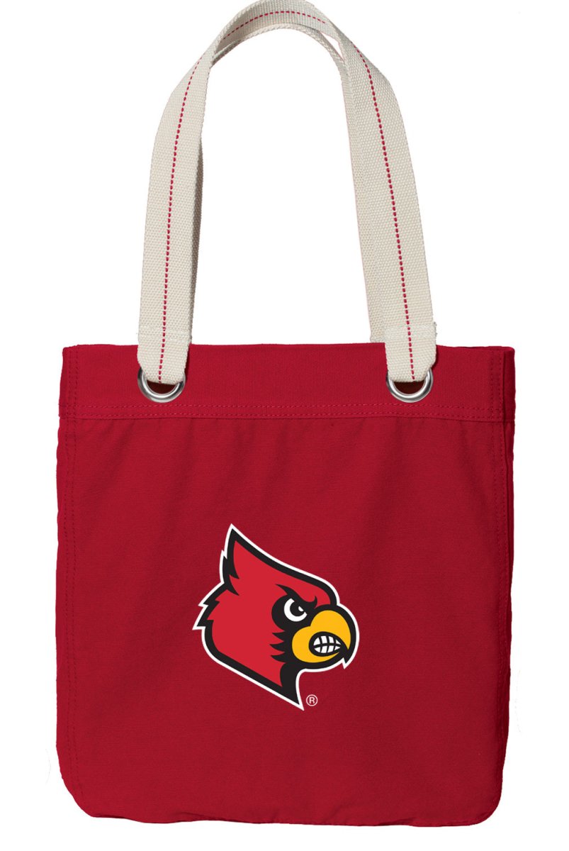 University of Louisville Tote Bag Louisville Cardinals Deluxe Canvas Shoulder Bag Red