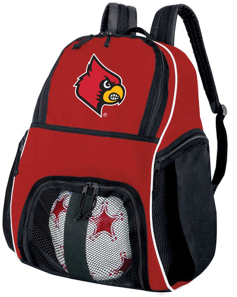University of Louisville Soccer Ball Backpack or Louisville Cardinals Volleyball Sports Gear Bag Red