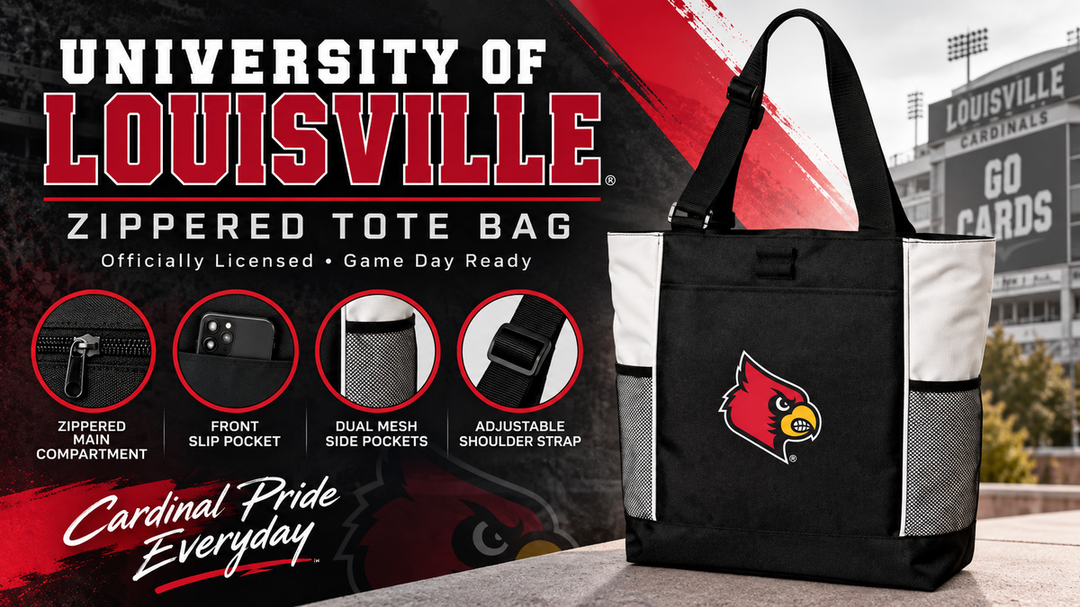 Louisville Tote Bag – Cardinals Carryall Everyday Tote White