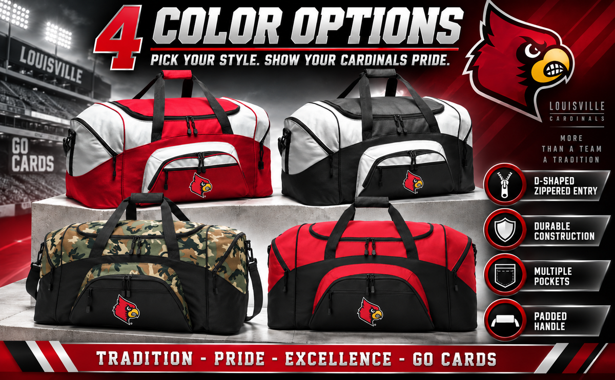 University of Louisville Large Duffel Bag Red