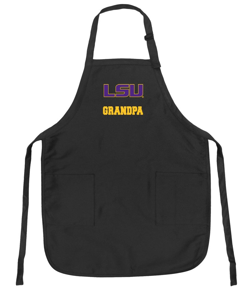LSU Tigers Apron Official Louisiana State Aprons - Stain Resistant Fabric Grandpa on Black