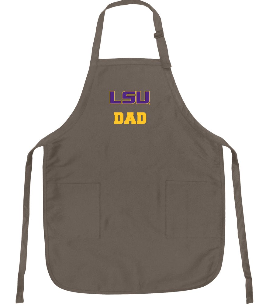 LSU Tigers Apron Official Louisiana State Aprons - Stain Resistant Fabric Dad on Khaki