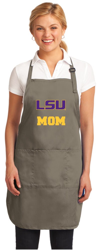 LSU Tigers Apron Official Louisiana State Aprons - Stain Resistant Fabric Mom on Khaki