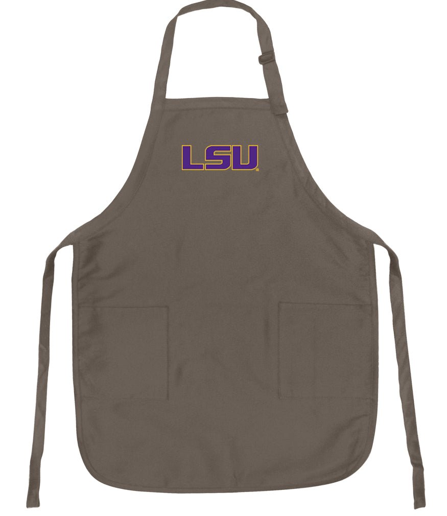 LSU Tigers Apron Official Louisiana State Aprons - Stain Resistant Fabric Khaki