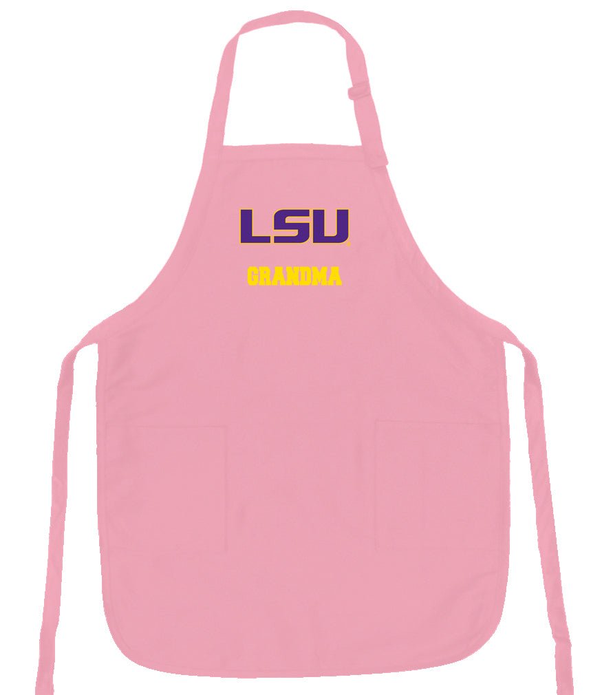 LSU Tigers Apron Official Louisiana State Aprons - Stain Resistant Fabric Grandma on Pink