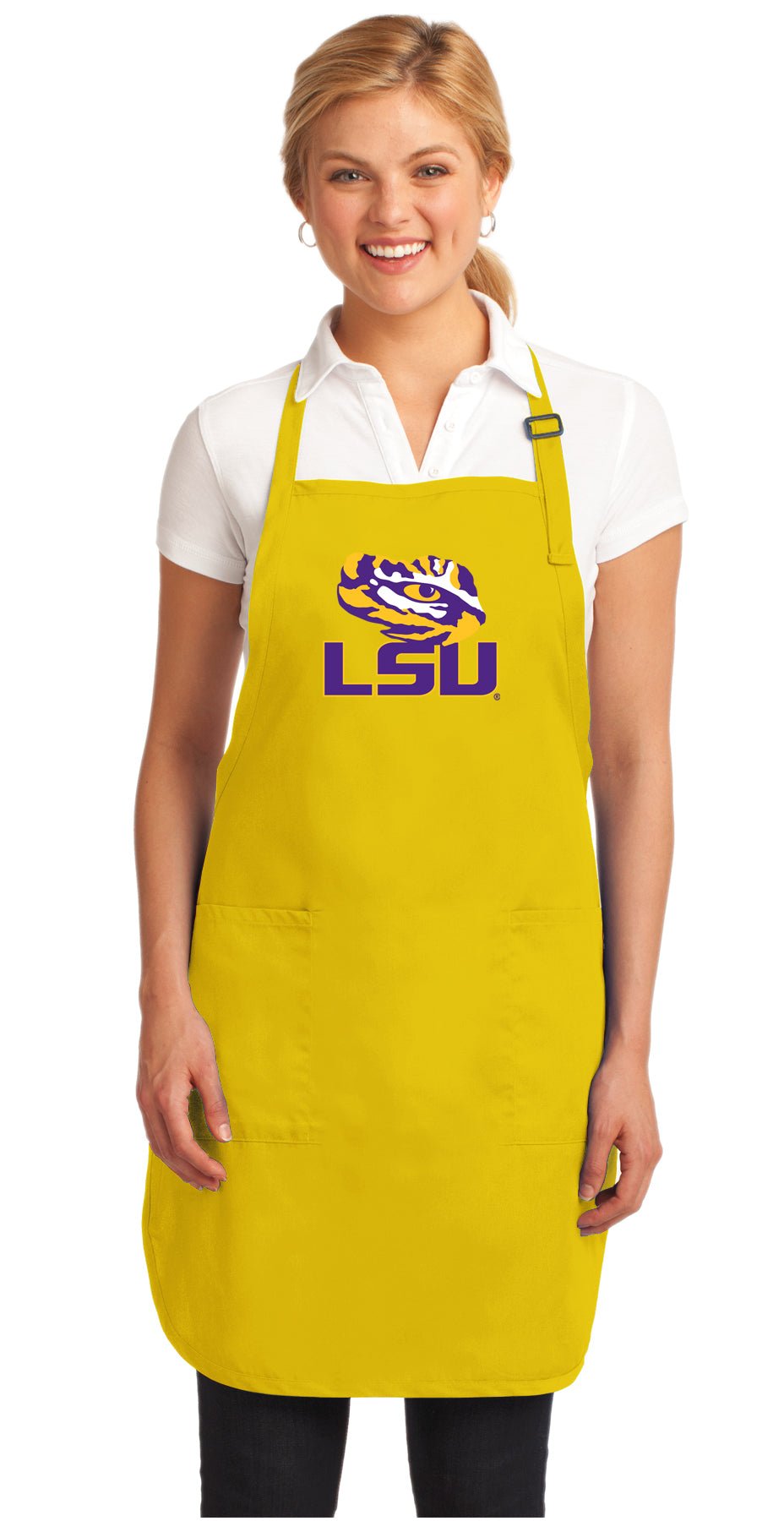 LSU Apron Official LSU Tigers Logo Apron - Stain Resistant Fabric Yellow