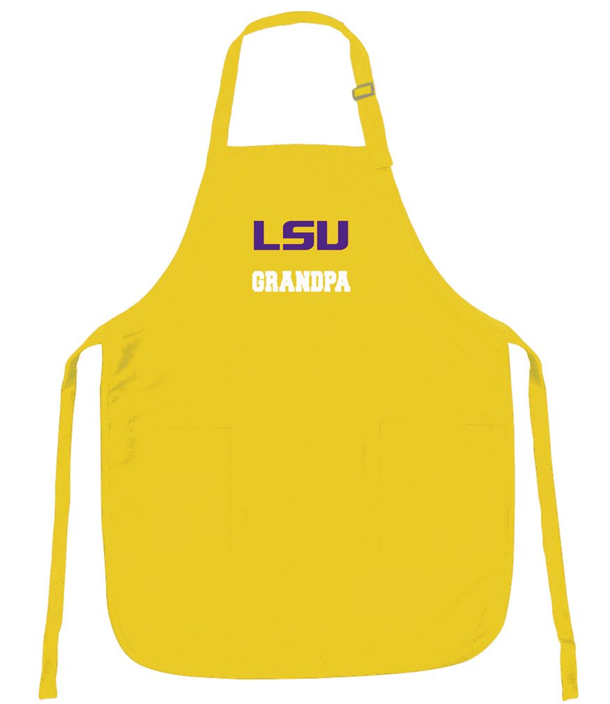 LSU Tigers Apron Official Louisiana State Aprons - Stain Resistant Fabric Grandpa on Yellow