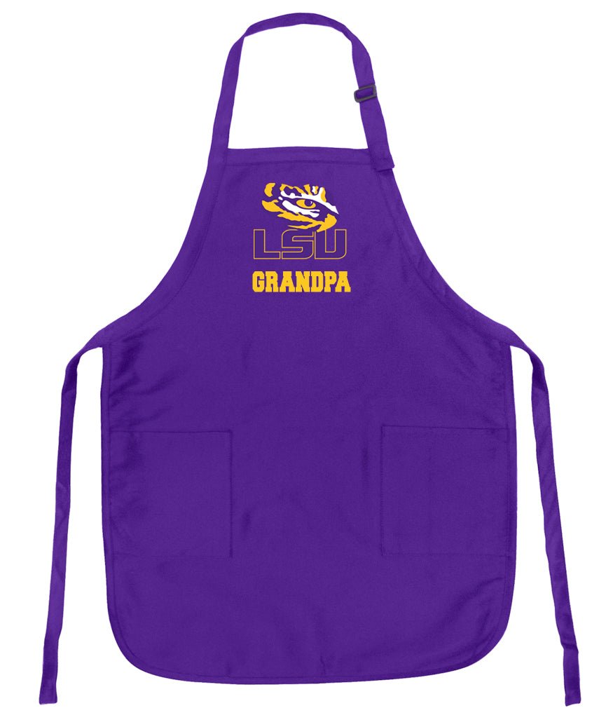 LSU Apron Official LSU Tigers Logo Apron - Stain Resistant Fabric Grandpa on Purple