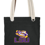 LSU Tote Bag LSU Tigers Deluxe Canvas Shoulder Bag Black