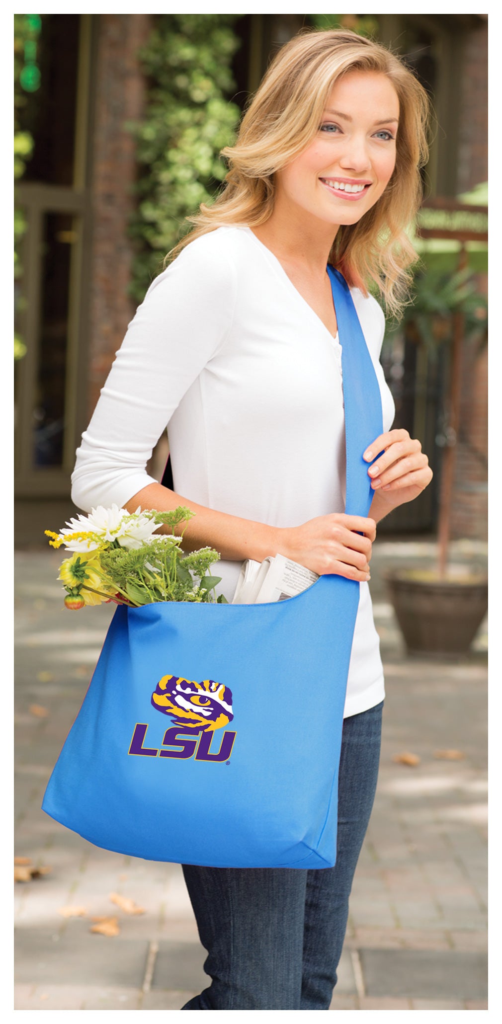 LSU Cross Body Bag LSU Tigers Shoulder Tote Bag - Sling Style Turquoise