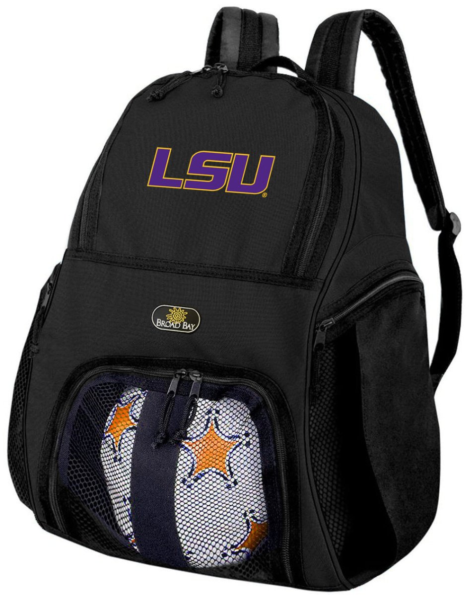 LSU Tigers Soccer Ball Backpack or LSU Volleyball Sports Gear Bag Black