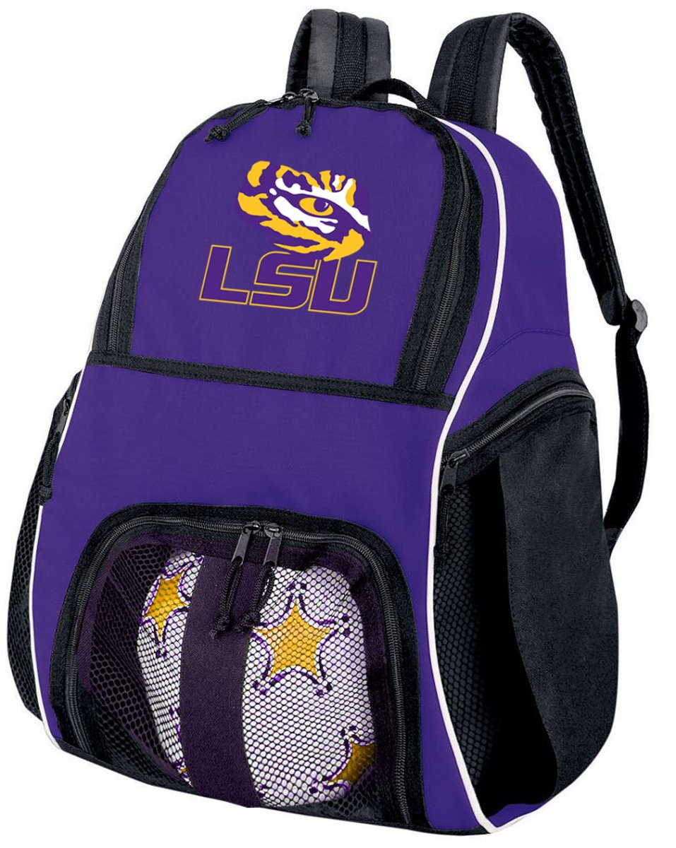 LSU Soccer Ball Backpack or LSU Tigers Volleyball Sports Gear Bag Purple