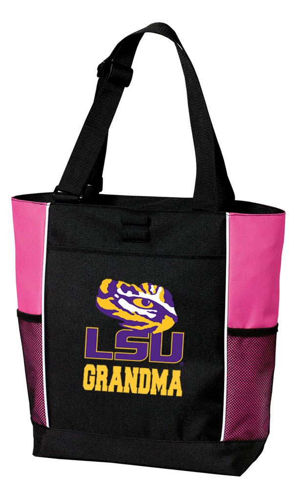 LSU Tote Bag Official LSU Tigers Carryall Totes Grandma on Pink