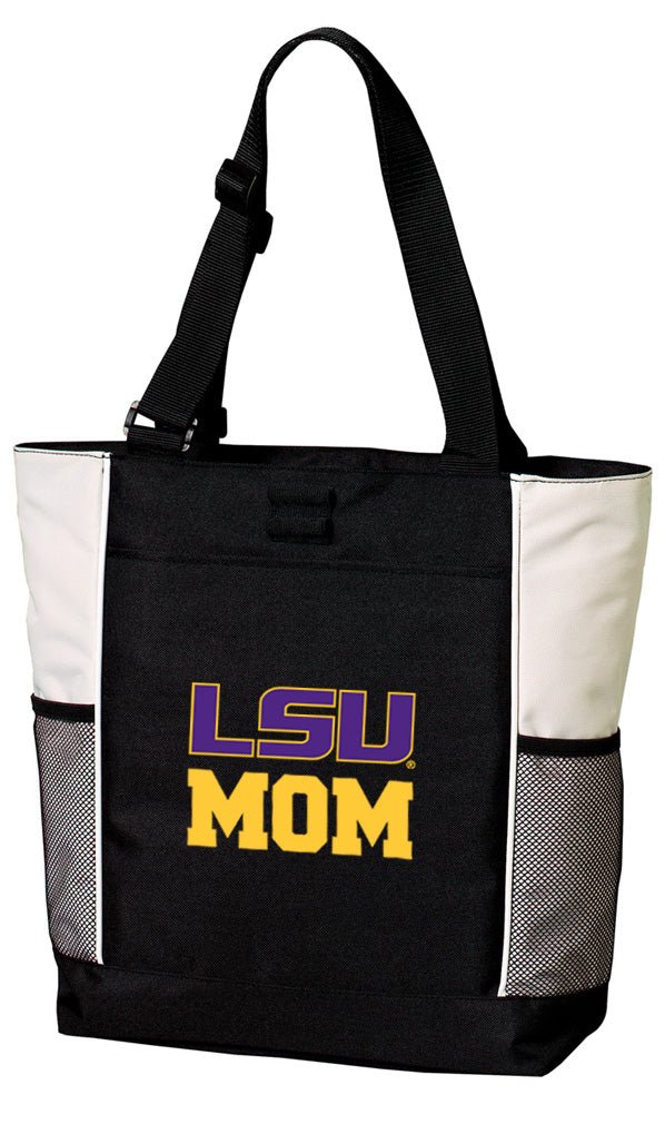 LSU Tigers Tote Bag LSU Carryall Tote Mom on White