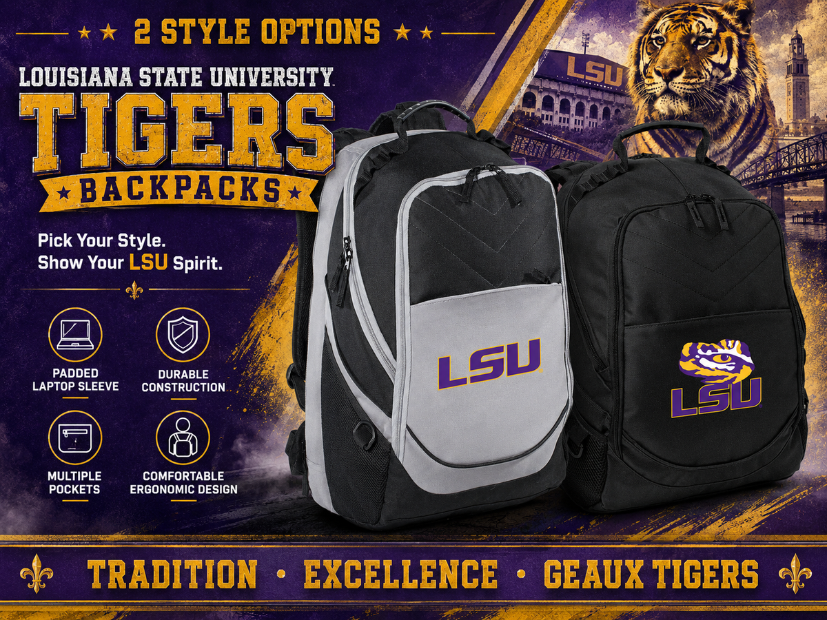 LSU Tigers Laptop Backpack Black