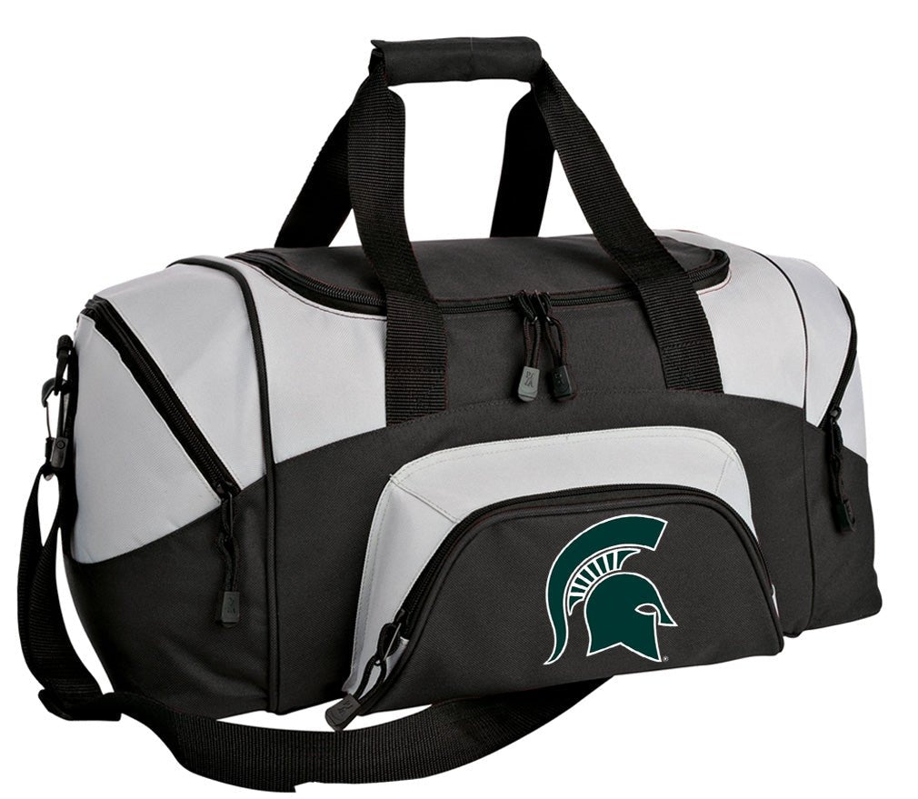Small Michigan State Duffel Bag MSU Spartans Carryon Suitcase or Gym Bag Black