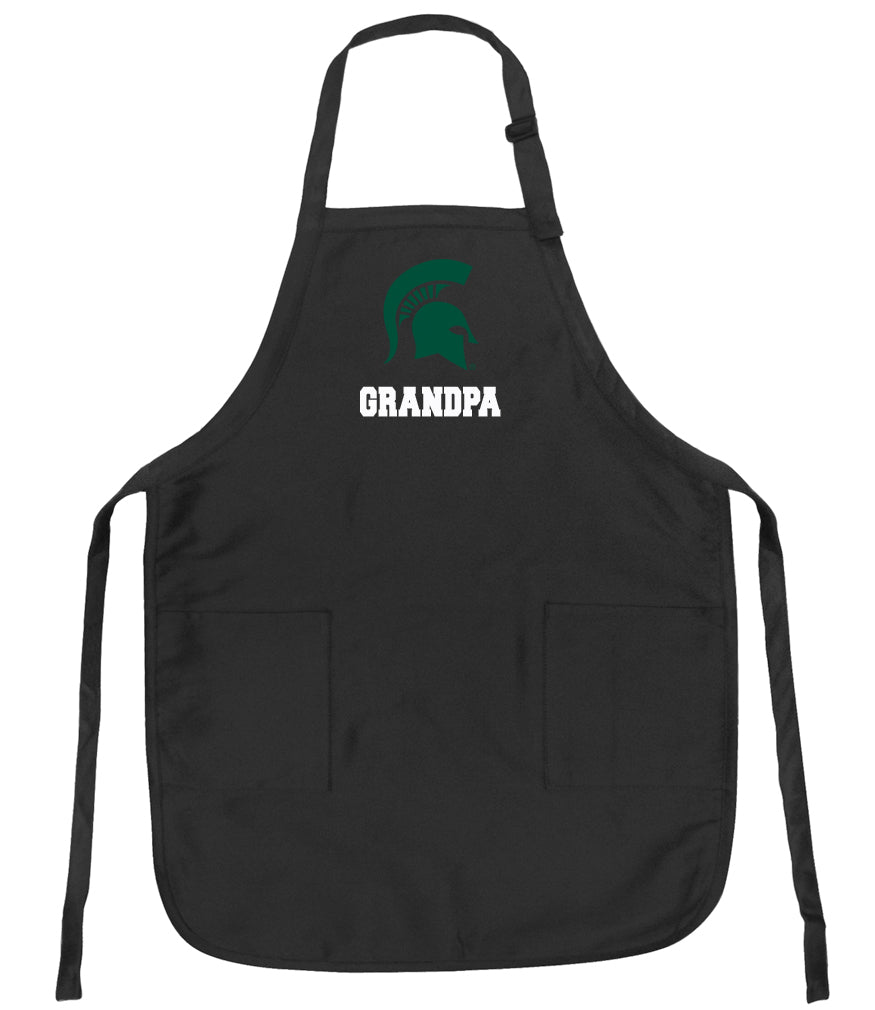 Michigan State Apron MSU Spartans Apron - Stain Resistant Fabric Grandpa on Black