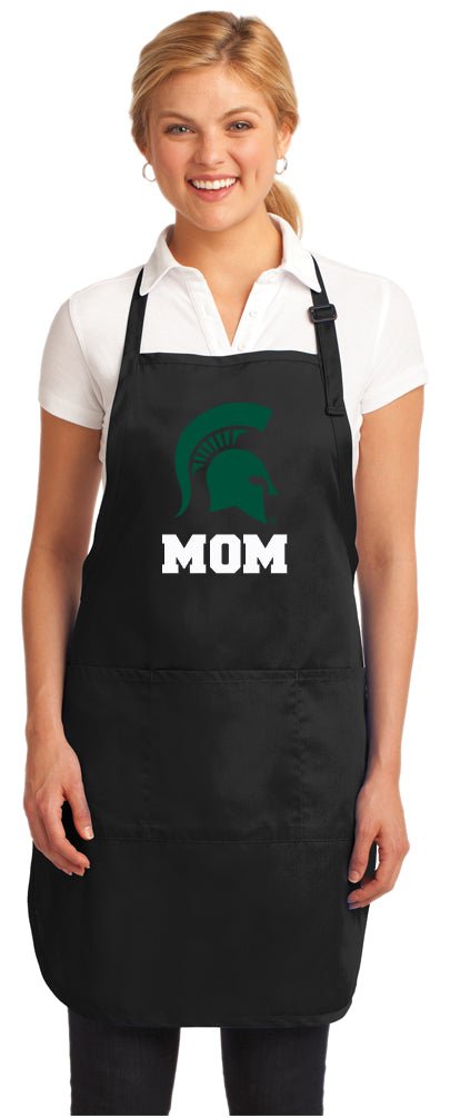 Michigan State Apron MSU Spartans Apron - Stain Resistant Fabric Mom on Black