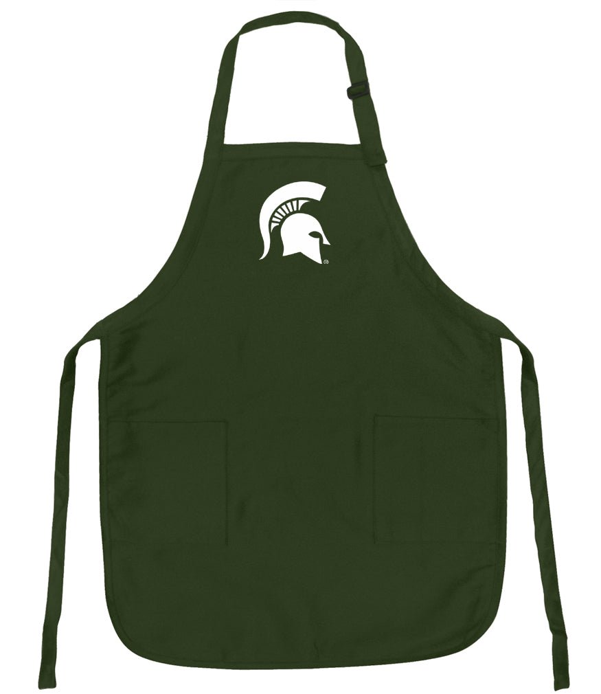Michigan State Apron MSU Spartans Apron - Stain Resistant Fabric Green