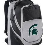 Michigan State Spartans Laptop Backpack – Official MSU Bookbag – 17" Laptop Sleeve, NCAA School Gear – 600D Polyester Black and Gray