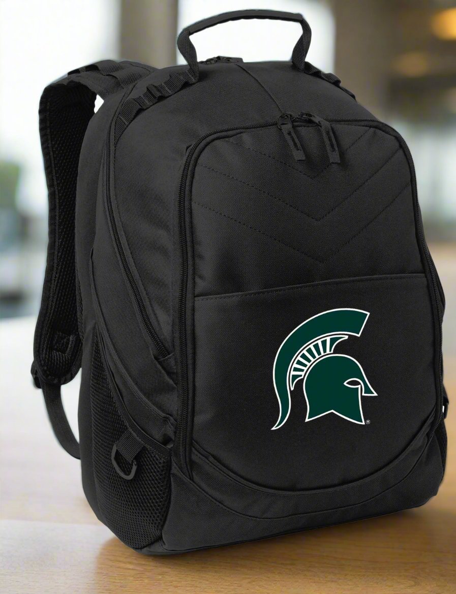 Broad Bay Michigan State University Backpack Laptop Computer Bag (Black & Gray)