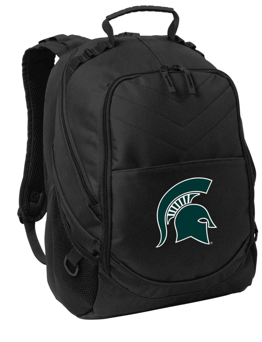 Michigan State Spartans Laptop Backpack – Official MSU Bookbag – 17" Laptop Sleeve, NCAA School Gear – 600D Polyester Black