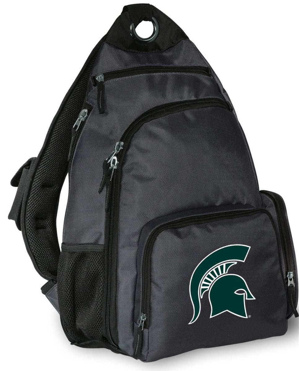 Michigan State Sling Backpack MSU Spartans Crossbody Bag Gray