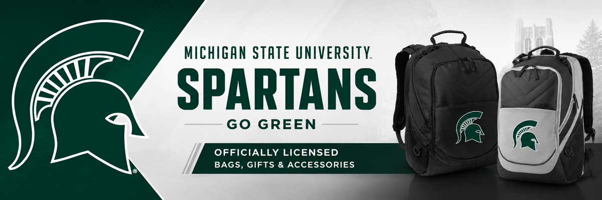 Michigan State Laptop Backpack Black and Gray