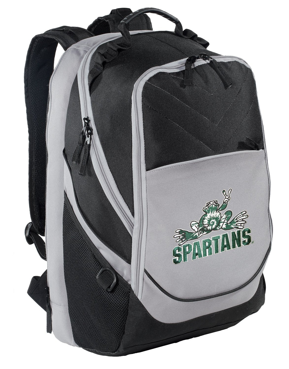 Michigan State Backpack MSU Peace Frog Laptop Computer Backpack Black and Gray