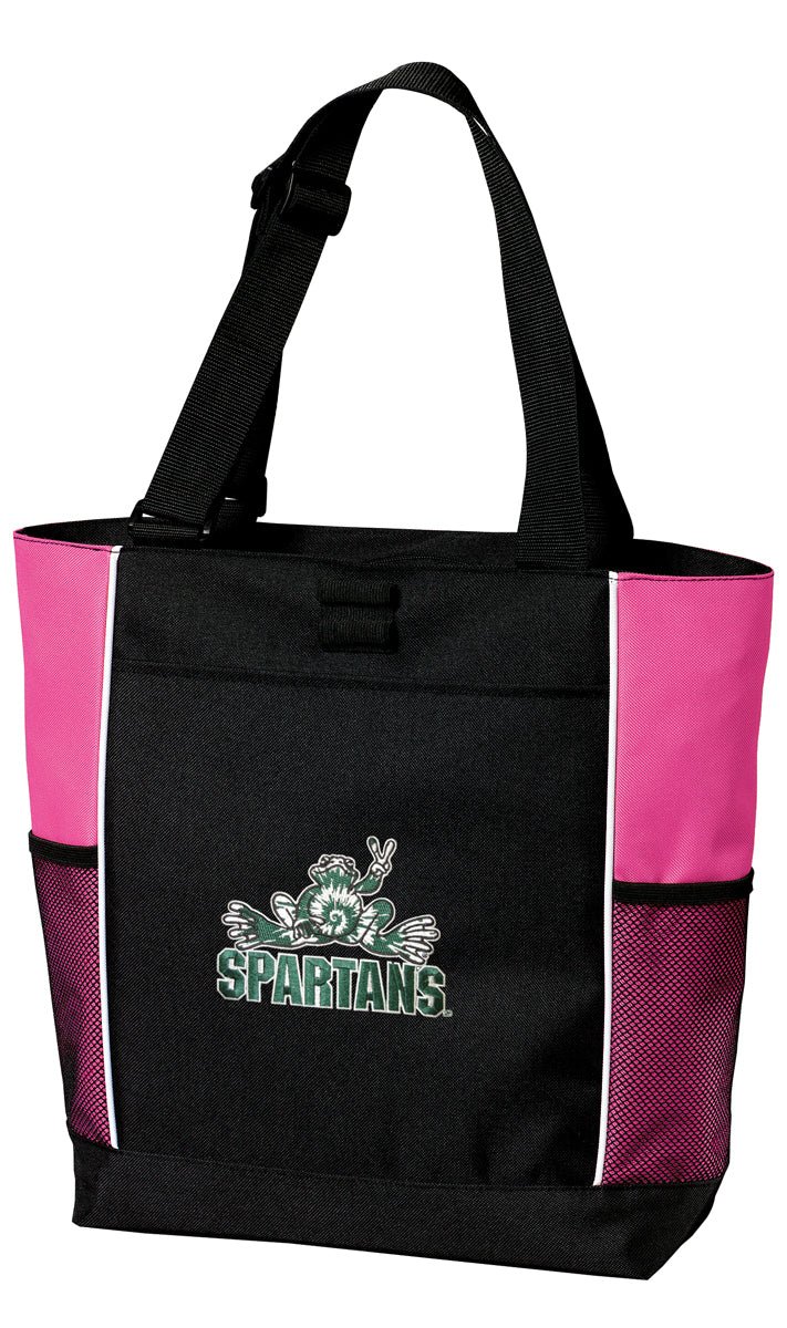 Michigan State Tote Bag MSU Peace Frog Carryall Tote Pink