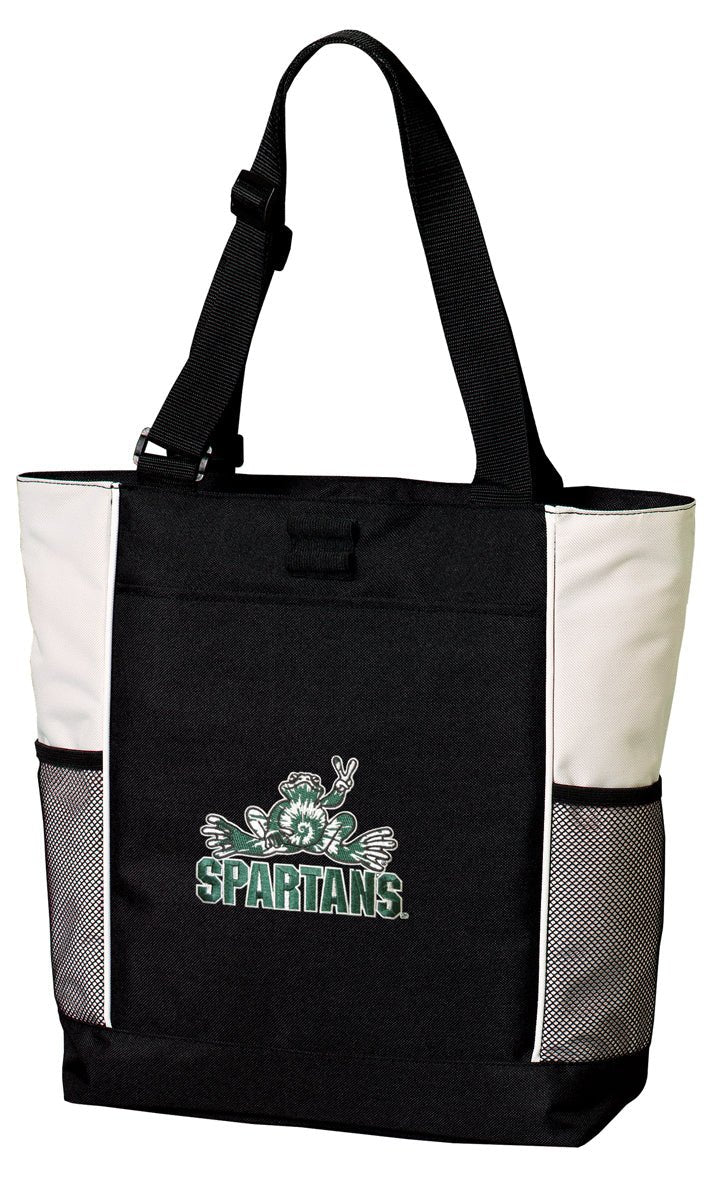 Michigan State Tote Bag MSU Peace Frog Carryall Tote White