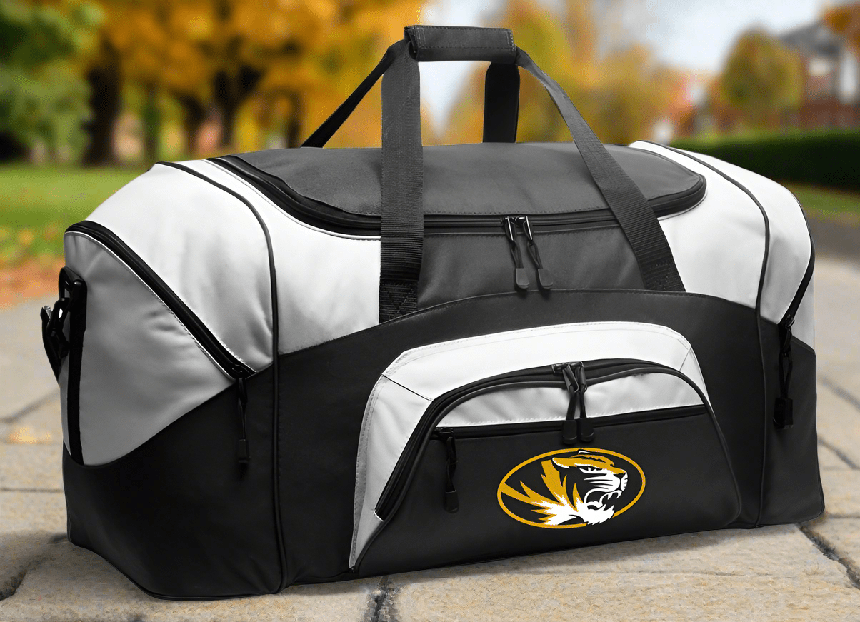 mizzou gear Broad Bay Mizzou Duffle Bag or Ladies University of Missouri Luggage, Adult Unisex, Size: Large, White
