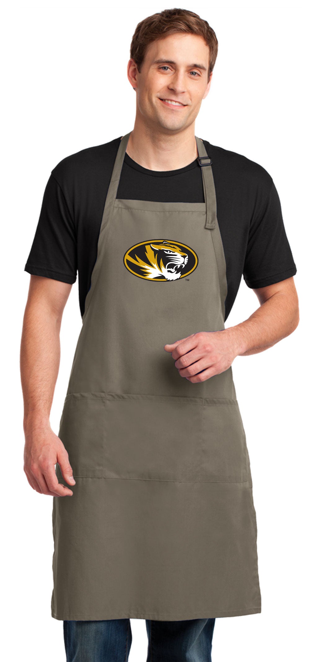 University of Missouri Large Apron Mizzou Apron - Adjustable with Pockets Khaki