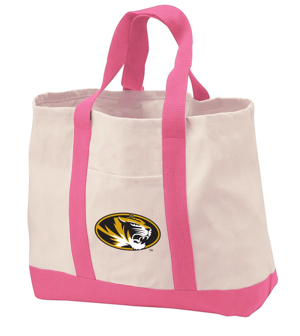 University of Missouri Canvas Tote Bag Mizzou Classic Tote Pink