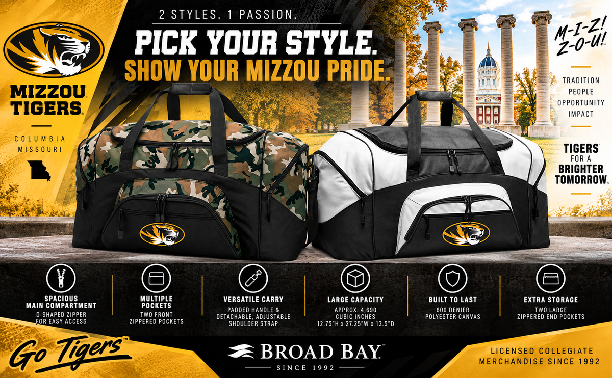 University of Missouri Duffel Bag - Large Size Black