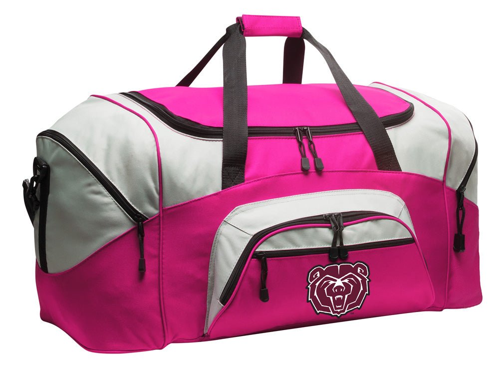 Missouri State Bears Duffel Bag – Gym, Travel & Suitcase-Style Gear Bag Pink