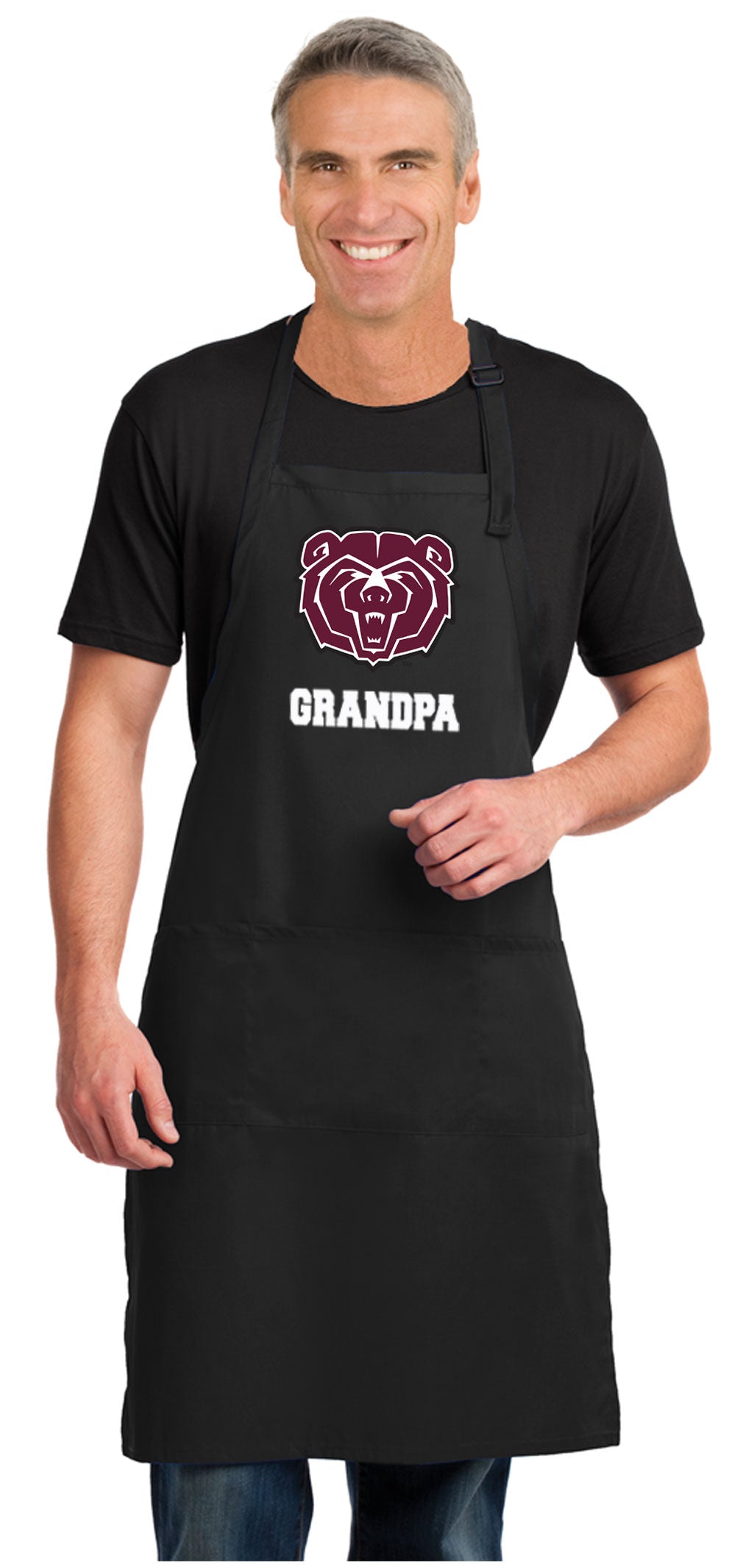Missouri State University Large Apron - Adjustable with Pockets Grandpa on Black