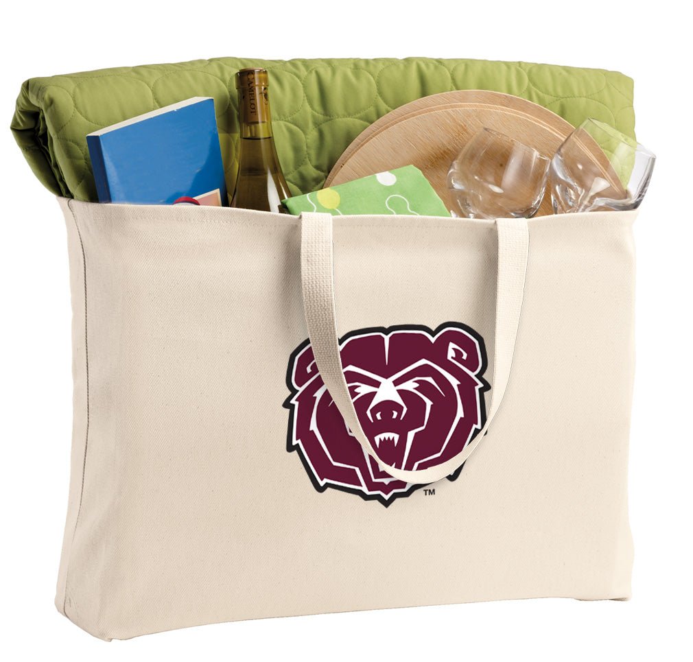 Missouri State University Large Tote Bag Jumbo Tote for Beach Pool or Travel Tan