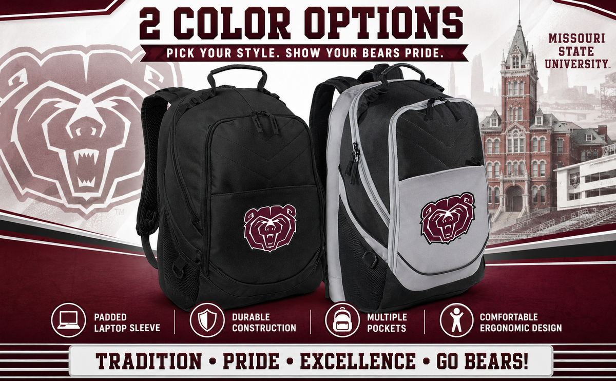Missouri State Bears Laptop Backpack Black