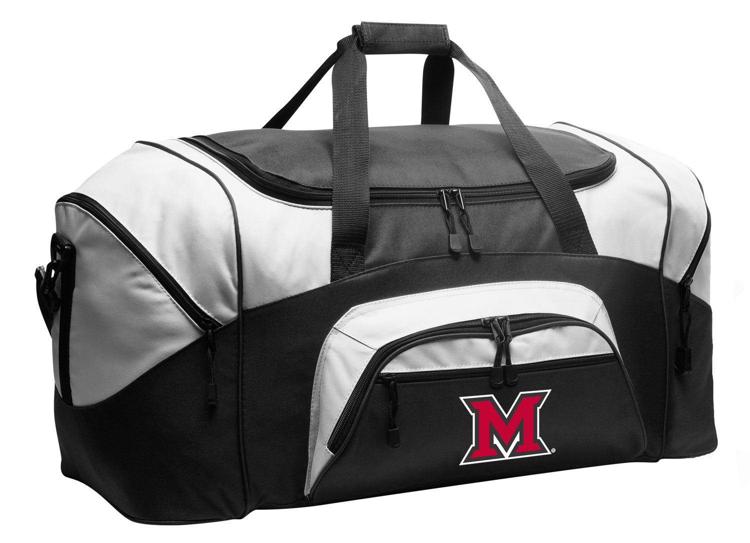 Large Miami RedHawks Duffel Bag – Gym, Travel & Suitcase-Style Gear Bag Black