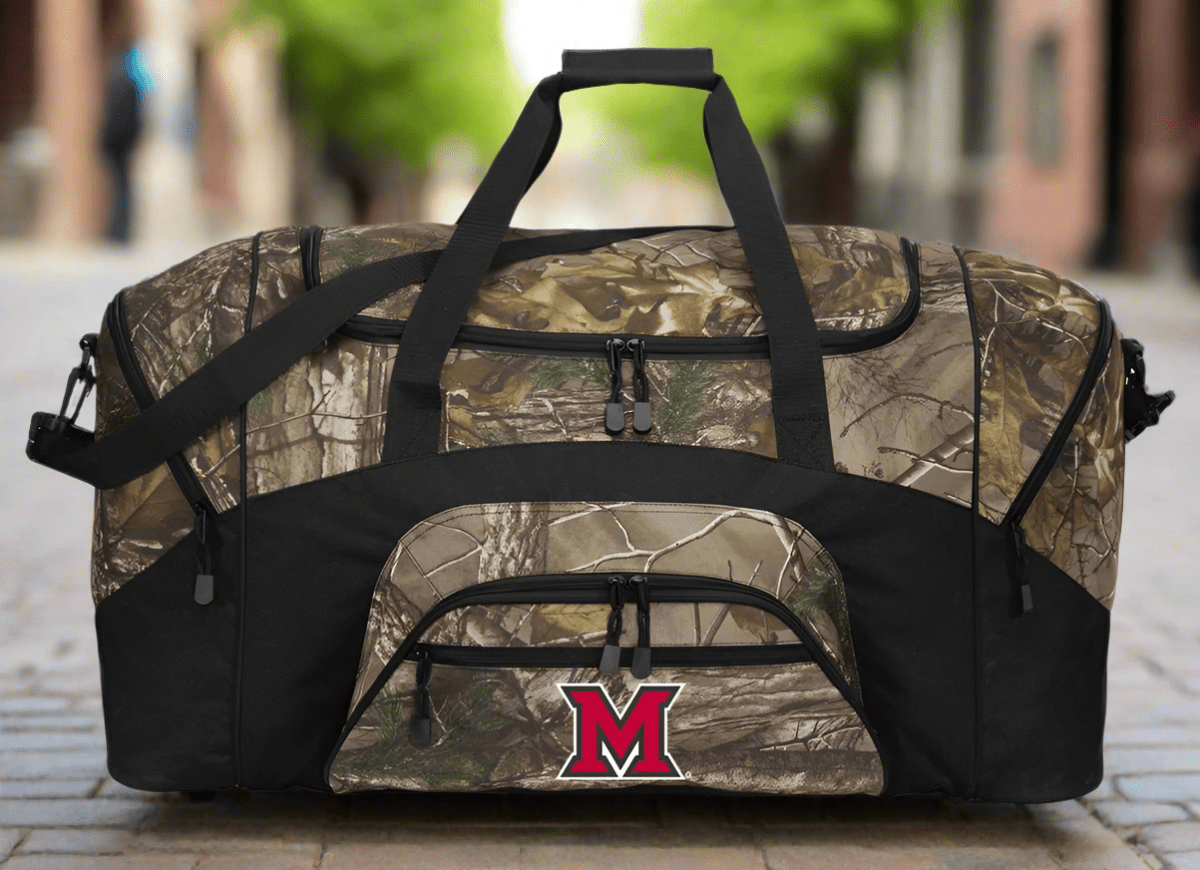 Miami University Camo Duffel Bag Miami University RedHawks Suitcase Travel Bag or Sports Gear Bag